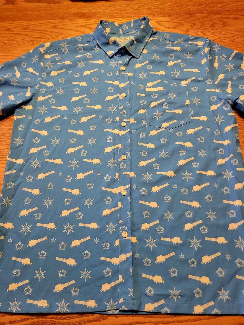 Retro Rifle Shirt Size XL, Blue